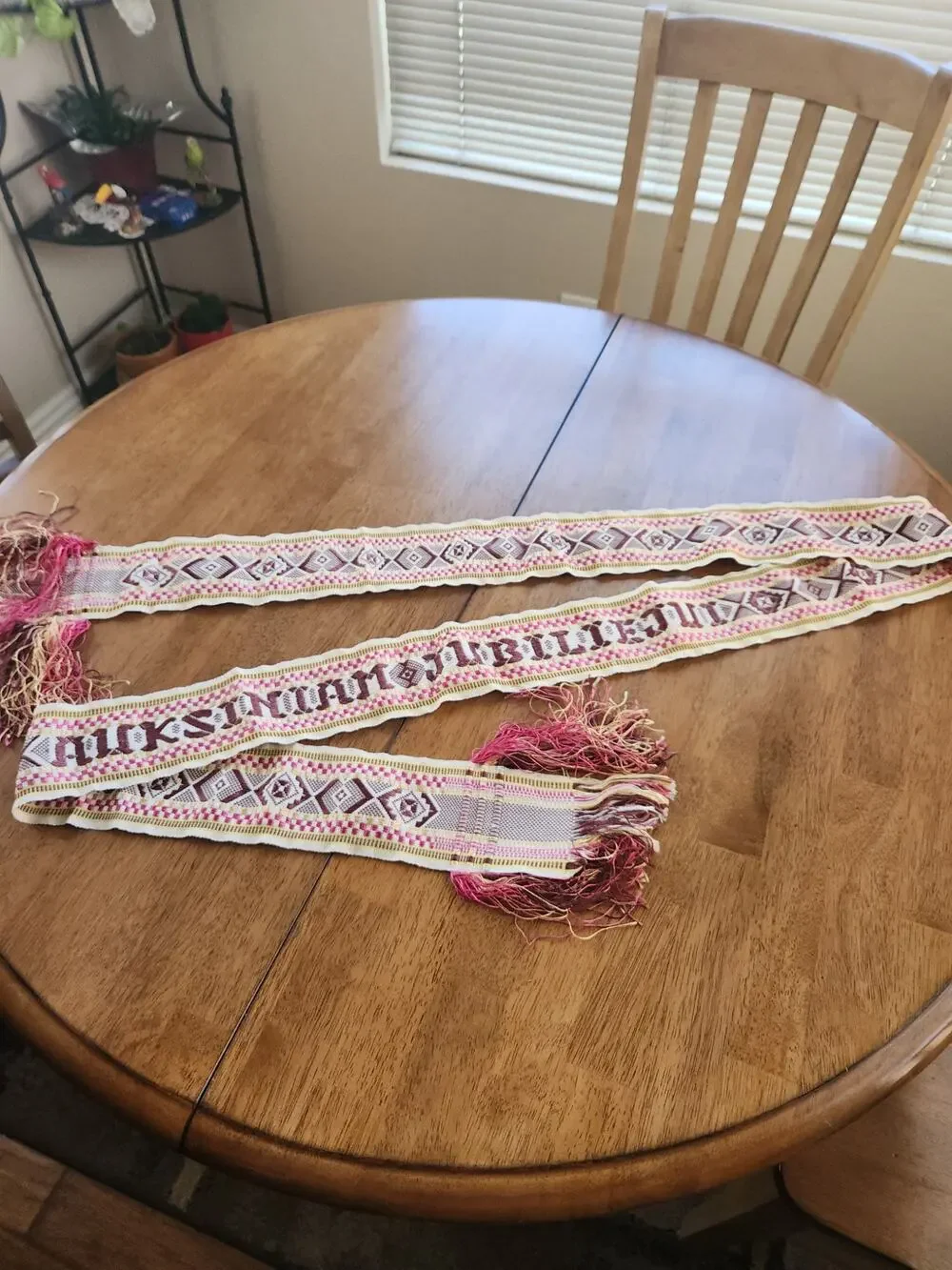 Vintage Lithuanian Woven Juosta Sash Auksiniam Jubiliejui Golden Jubilee 92”